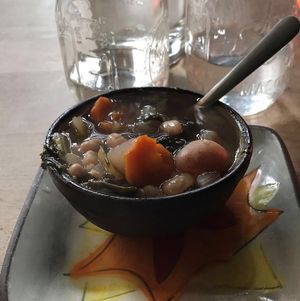 vegetable white bean soup at Superfresh Organic Cafe in Brattleboro