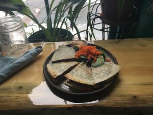 Special jalapeño quesadilla  at Superfresh Organic Cafe in Brattleboro