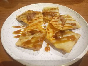 Banana pancakes at Vevi Restaurant III in Vienna