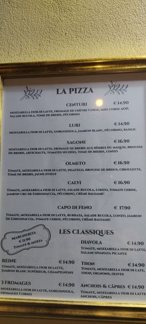 New menù  at Delizi Pizza in Nice