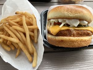 Chik'n burger  at Dada's Plant-Based Burgers & Breakfast in Seattle