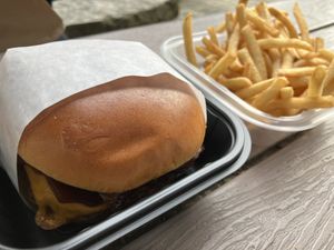 Western BBQ burger  at Dada's Plant-Based Burgers & Breakfast in Seattle