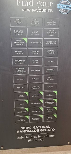 Menu at aROMA Gelato in Baska