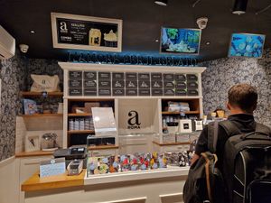 Inside at aROMA Gelato in Baska