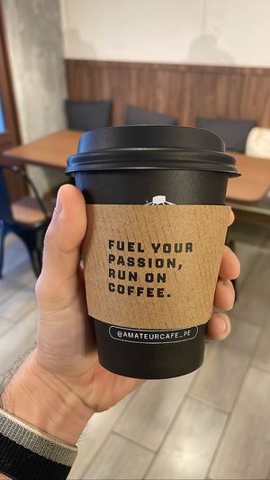 Latte to go  at Amateur Coffee & Run Club in Lima