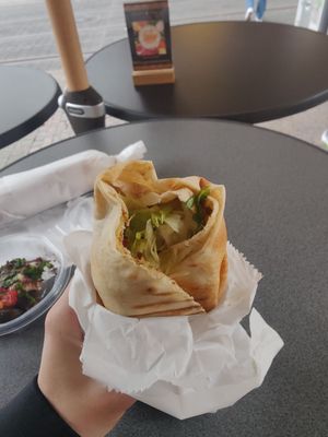 Falafel im Wrap at La Rose in Karlsruhe
