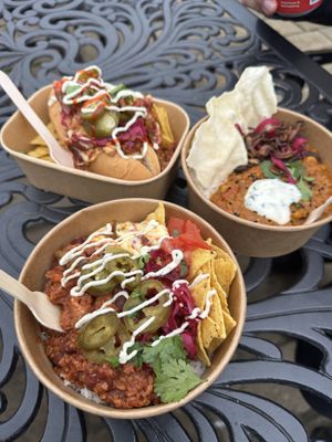 Chili, Curry and Hotdog  at Veġetali in Alnwick