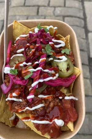 Loaded nachos  at Veġetali in Alnwick