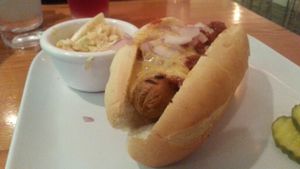 Chilli cheese dog at Green Bar and Kitchen in Fort Lauderdale