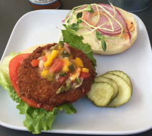 Coconut Burger at Green Bar and Kitchen in Fort Lauderdale