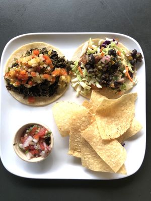 Taco Tuesday!! Two Tacos, salsa, chips and a lemonade for only ten bucks!! at Green Bar and Kitchen in Fort Lauderdale