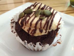 Chocolate pumpkin cupcake at Green Bar and Kitchen in Fort Lauderdale
