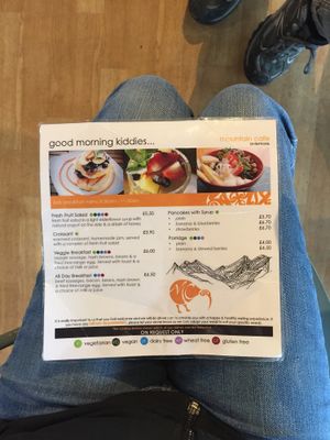 Kid’s breakfast menu at Mountain Cafe in Aviemore