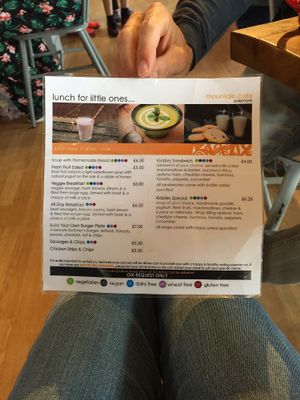 Kid’s lunch menu at Mountain Cafe in Aviemore