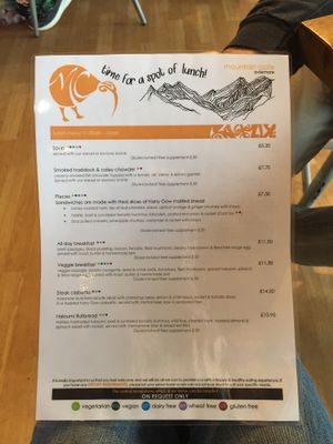 Lunch menu page 1 of 2 at Mountain Cafe in Aviemore