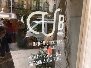 Sign in front at Urban Backyard in New York City