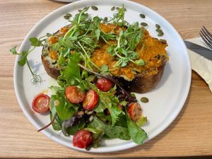 Coronation chickpea on sourdough toast at Sunday Coffee & Kitchen in Guisborough