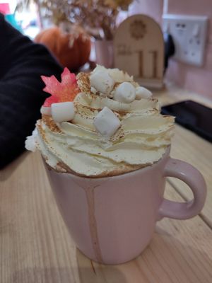 Seasonal hot chocolate with maple syrup! at Sunday Coffee & Kitchen in Guisborough