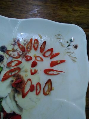 Request the amount of chilly you like... at Ruean Thong Veg Food in Hua Hin