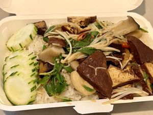 Veg and mock meats delivered   at Ruean Thong Veg Food in Hua Hin