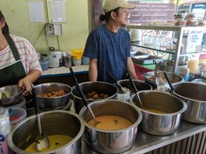 So many options to choose from!  at Ruean Thong Veg Food in Hua Hin