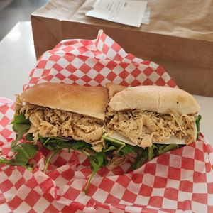 Tuscan Pollo sandwich. at Nonno's Plant-Based Butcher in Hamilton