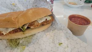 Chicken parm at Nonno's Plant-Based Butcher in Hamilton