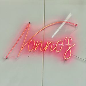 Nonno’s neon sign.   at Nonno's Plant-Based Butcher in Hamilton