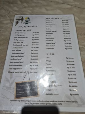 Menu at Veggiemania Lovina in Banjar