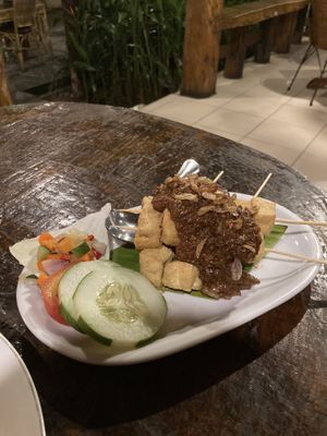 Tofu satay  at Tabo Cottages in Samosir