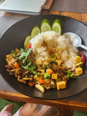 Pad-ka-prao at All Vegan Cafe' Restaurant in Phuket