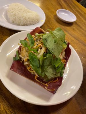 Banana blossom salad   at Khmer Taste Restaurant in Siem Reap