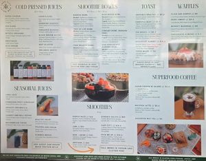 Screen menu at Lake City Juice in Coeur D Alene