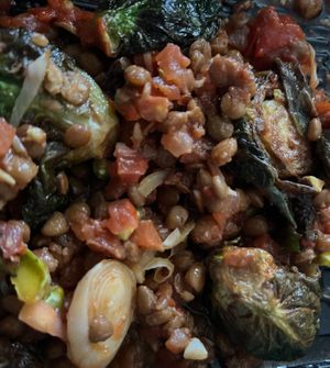 Brussel sprouts and lentils at Silver Diner - National Harbor in Oxon Hill