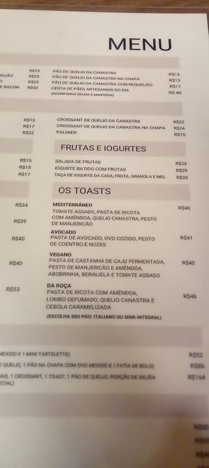 Cardápio - toast vegano (foto de set.2025) at Santiago Padaria Artesanal  in Sao Paulo