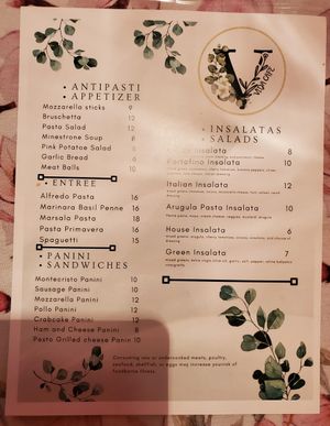 Dinner Menu at Vida Cafe in Fort Worth