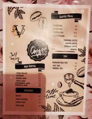 Coffee Menu at Vida Cafe in Fort Worth