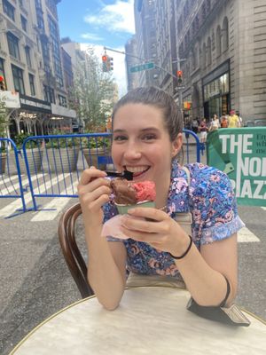 Raspberry and chocolate   at Anita Gelato  in New York City