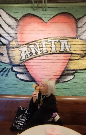 Interior and me at Anita Gelato  in New York City