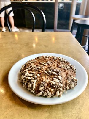 Rye and seed bun  at Copenhagen Coffee Lab in Nice