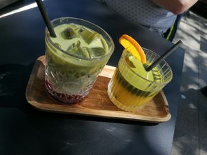 Matcha latte with strawberry and orange matcha with ginger at 30ml - Rotterdam Centrum in Rotterdam