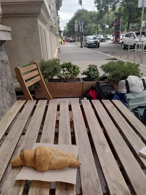 Dry vegan croissant at More Bakery & Cafe in Budapest