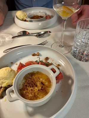 Creme brulee at Jedermann in Strasskirchen