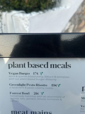 Vegan main dishes  at Code 11 in Hvar