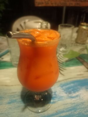 Carrot Ginger juice at Cha Chai Home in Koh Phayam