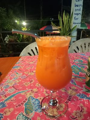 Carrot juice fresh at Cha Chai Home in Koh Phayam