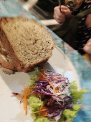 Toast with mock meat duck at Cha Chai Home in Koh Phayam