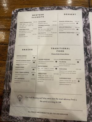 Menu may  at Ecolodge Bukit Lawang  in Bukit Lawang