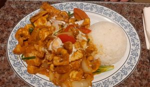 dish Nr. 25 with tofu at Rice Bowl in Oslo