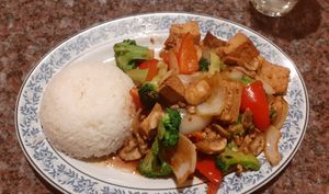 dish Nr. 16 with tofu at Rice Bowl in Oslo